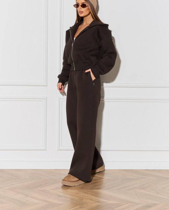 7 Спортивний костюм на флісі з довгою блискавкою з капюшоном